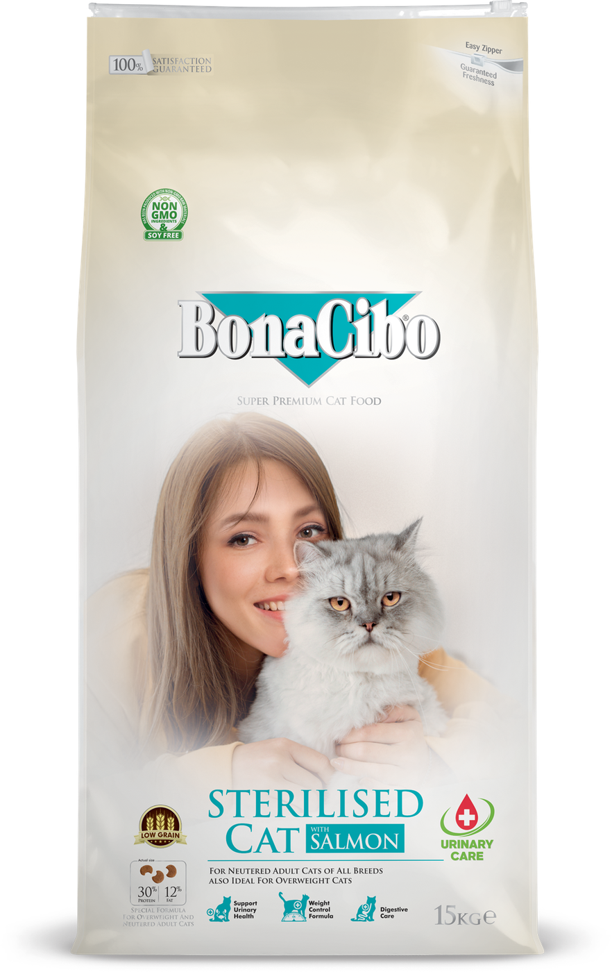 BonaCibo Adult Cat Sterilised Salmon