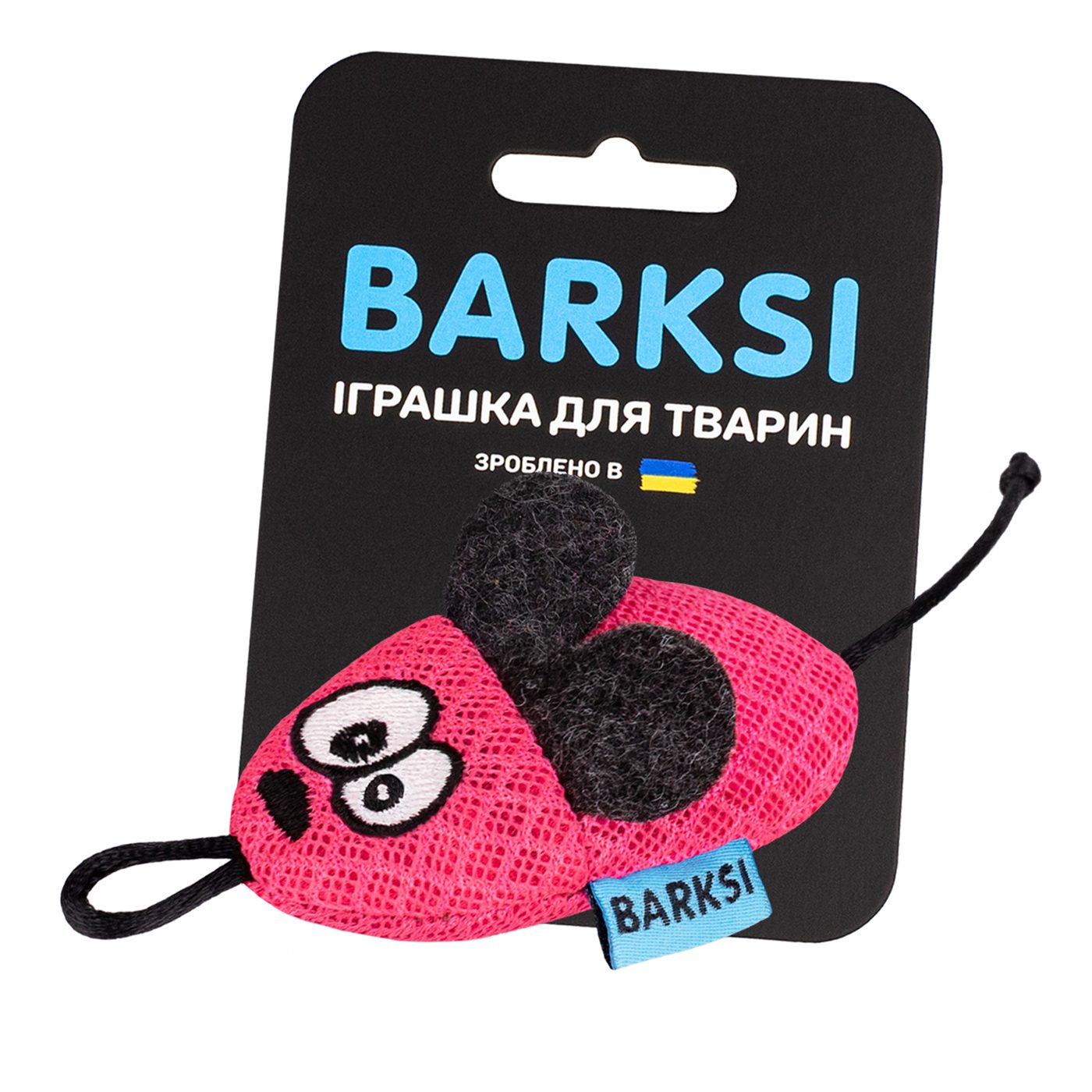 Іграшка для Котів Barksi Мишка з дзвіночком 8 х 4 см Рожева фото 1