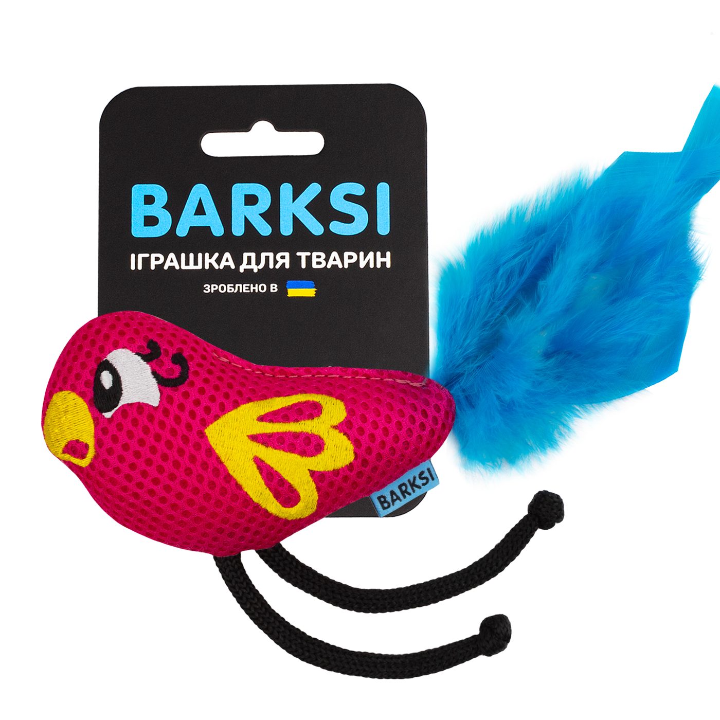 Іграшка для Котів Barksi дентал з дзвіночком Папуга Рожевий фото 1