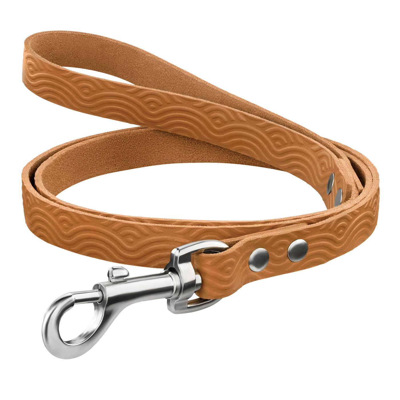 Повідець для Собак Шкіряний BronzeDog Classic з тисненням Гірчичний фото 1