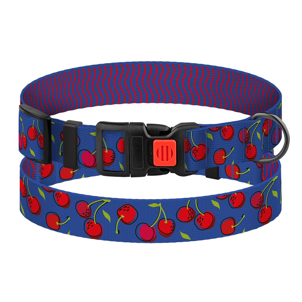Нашийник для Собак BronzeDog Urban Fruits Нейлоновий з Пластиковою Пряжкою Вишні фото 1
