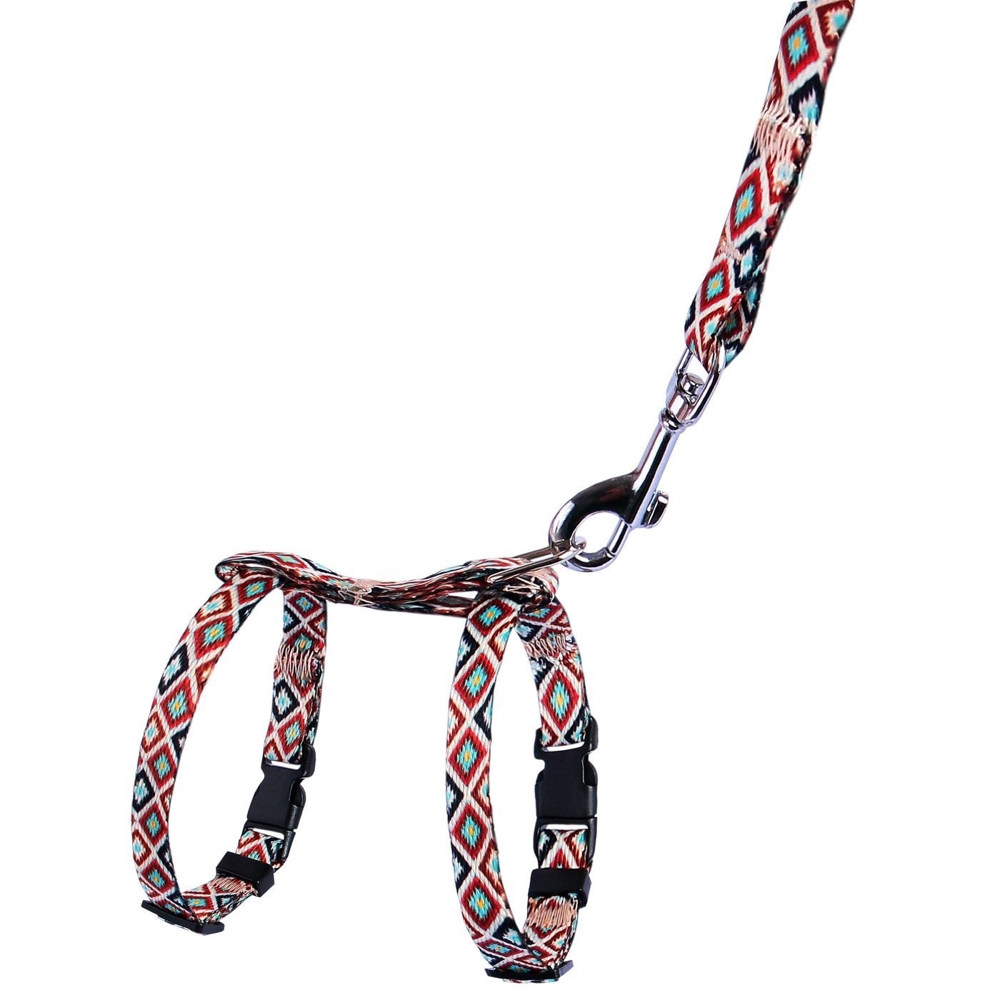 Шлея з Поводком для Котів та Дрібних Собак BronzeDog Urban Гуцульська Коричнева фото 1