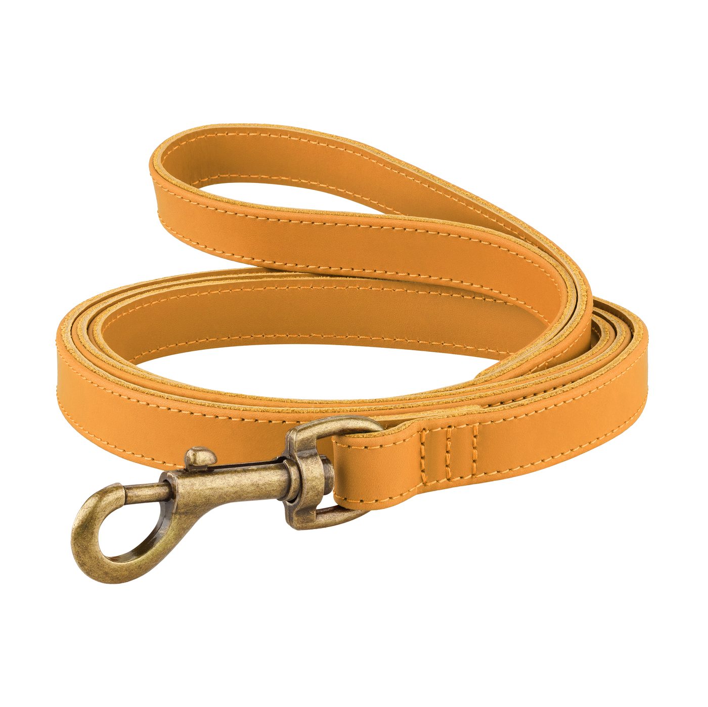 Повідець для собак шкіряний BronzeDog Antiq голд фото 1