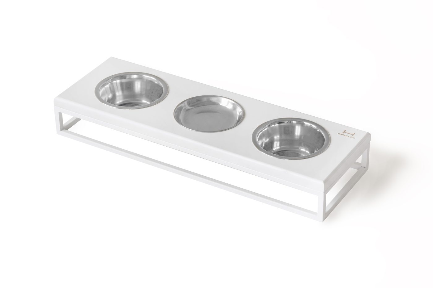 Три миски на підставці Lunch Bar White wood + White фото 1