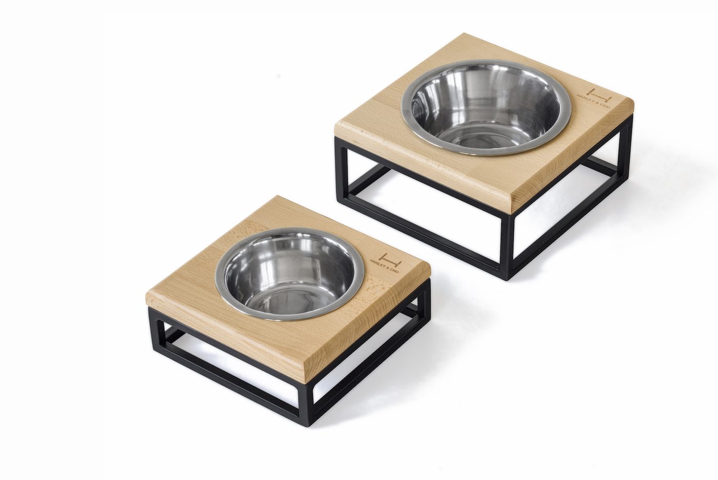 Одна миска на підставці Lunch Bar Natural wood + Black фото 1