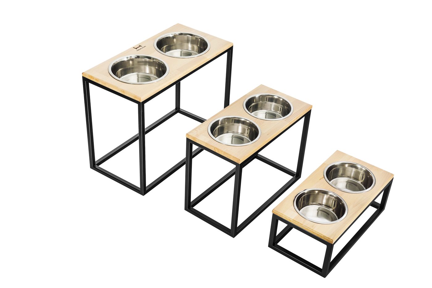 Миски на підставці Dinner Natural wood + Black фото 1
