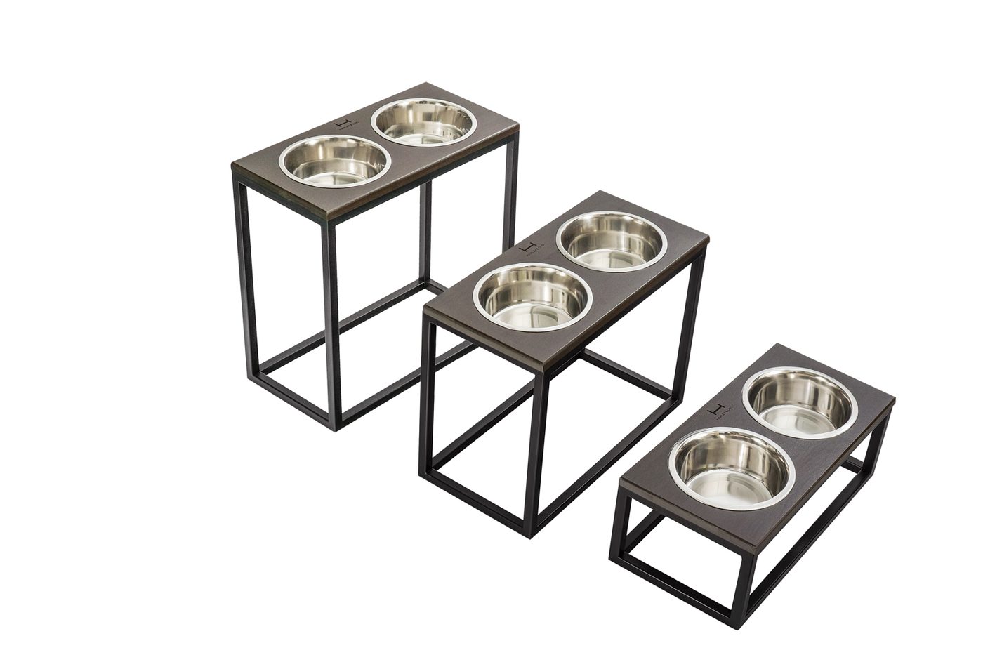 Миски на підставці Dinner Brown wood + Black фото 1