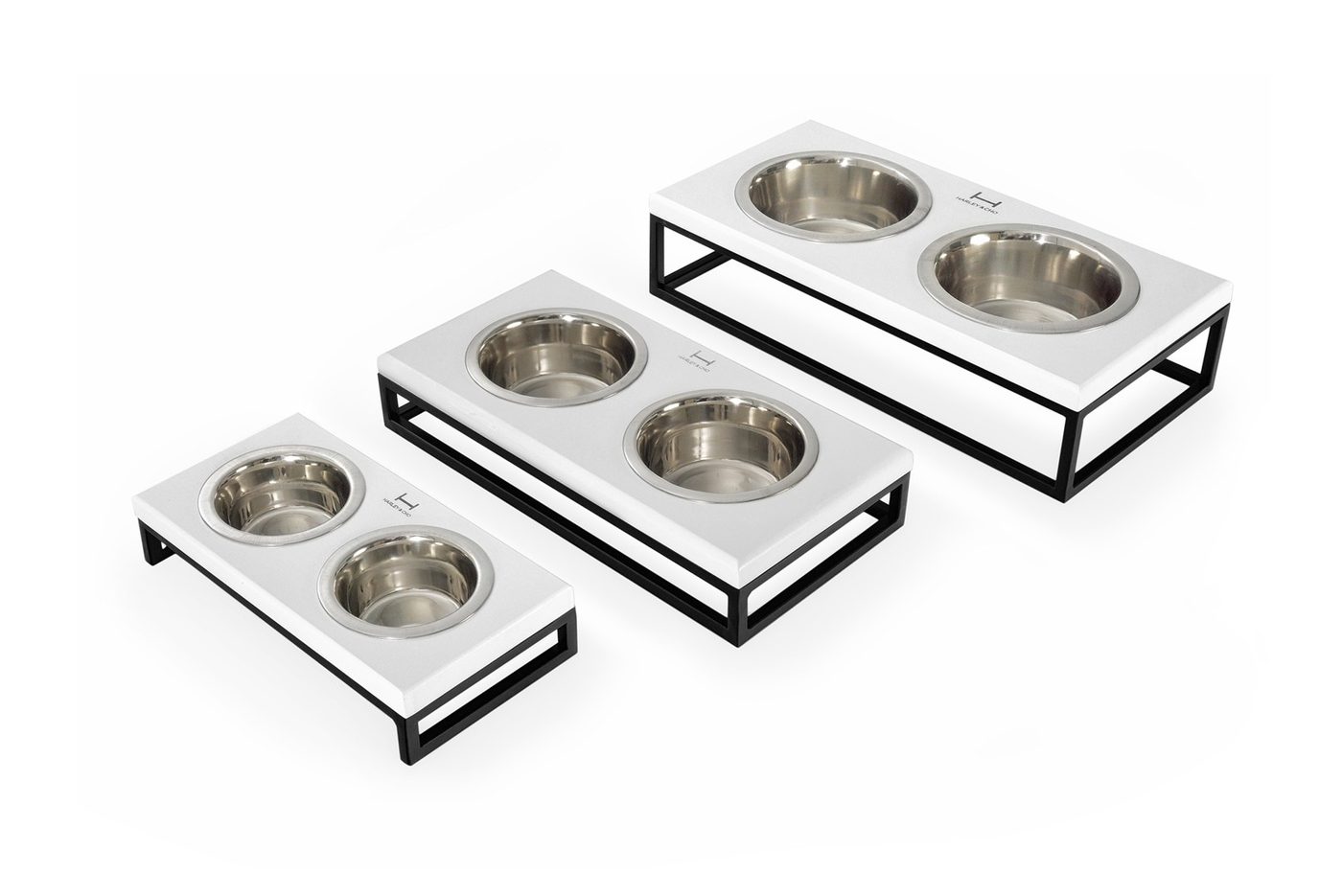 Миски на підставці Lunch Bar White wood + Black фото 1