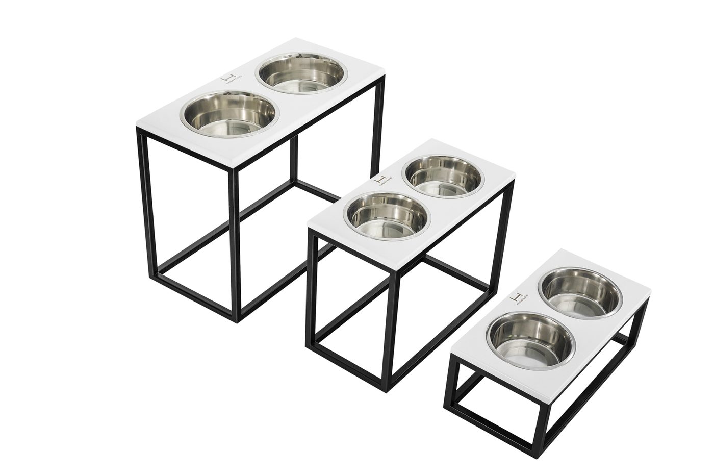 Миски на підставці Dinner White wood + Black фото 1