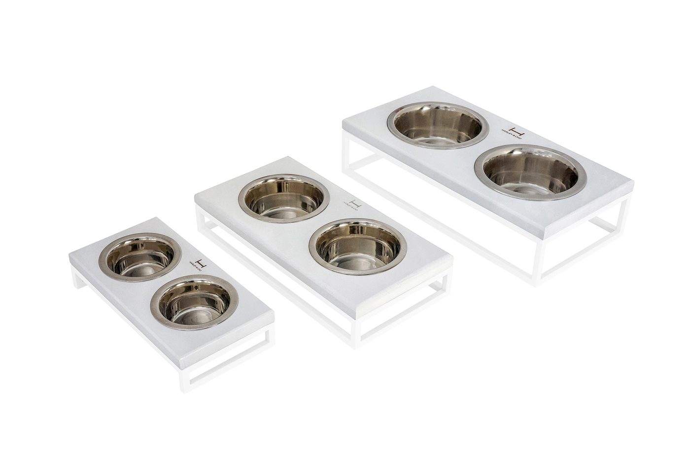Миски на підставці Lunch Bar White wood + White фото 1