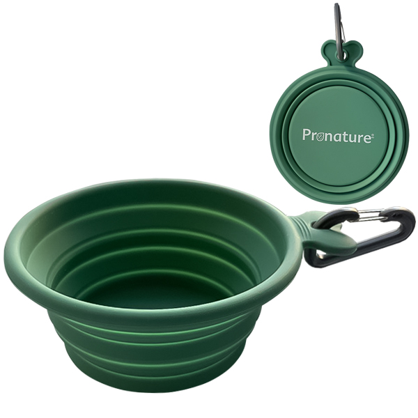 Pronature Collapsible Silicone Pet Bowl ПРОНАТЮР БРЕНДОВАНА СКЛАДАНА МИСКА для собак та котів , Зелений л., 15 см х 13 см х 5 см см фото 1