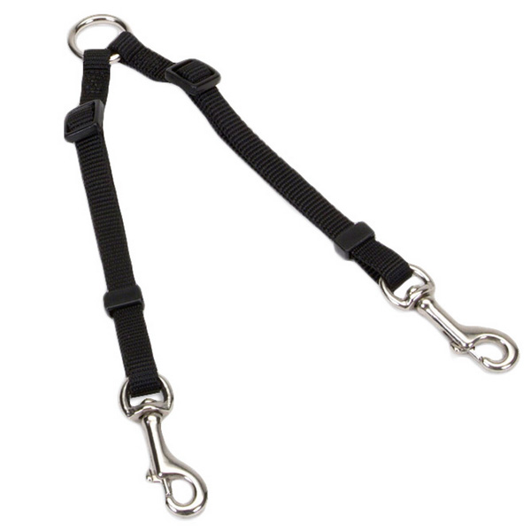 Coastal 2 Dog Adjustable Coupler КОСТАЛ ПОВІДЕЦЬ-СПАРКА для 2-х собак , 1 см х 46 - 61 см см., Чорний см фото 1