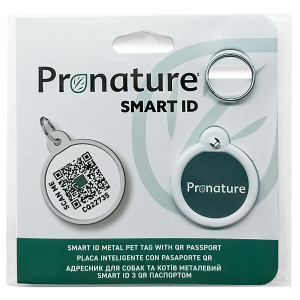 Pronature Smart ID ПРОНАТЮР СМАРТ ID адресник з QR-паспортом для собак та котів , d 25 мм см фото 1