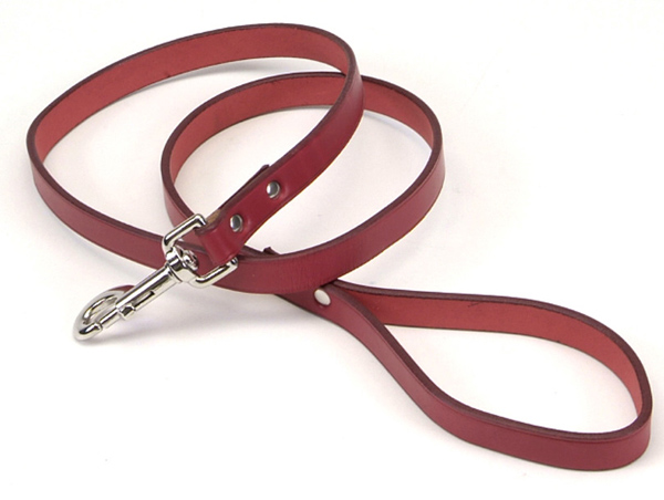 Coastal Circle-T Dog Leash КОСТАЛ СЕРКЛ-Т шкіряний повідець для собак, 2смХ1.2м , Червоний см фото 1