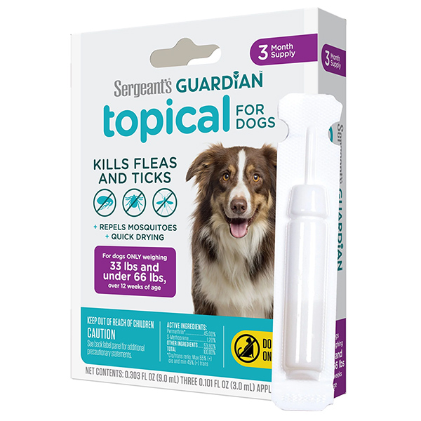 Sergeant’s Guardian Dogs СЕРЖАНТС ГАРДІАН краплі від бліх, кліщів, комарів для собак 15- , 3 шт фото 1