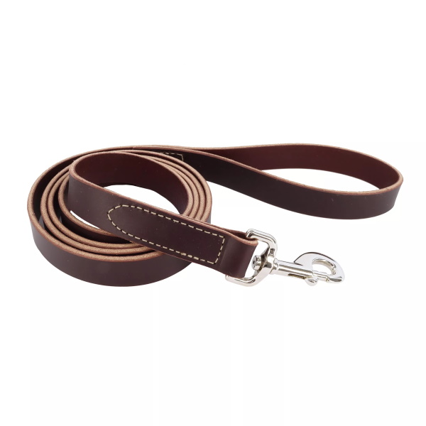 Coastal Circle-T Dog Leash КОСТАЛ СЕРКЛ-Т шкіряний повідець для собак, 2.5смХ1.8м , Коричневий см фото 1