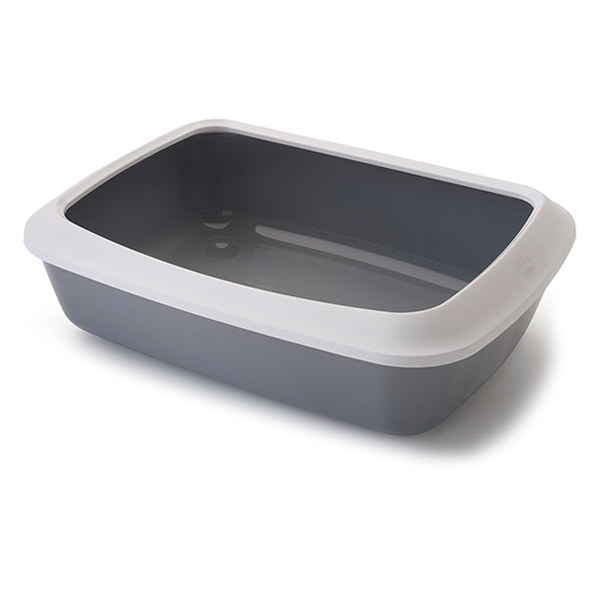Savic Iriz Nordic Litter Tray САВІК АЙРІЗ НОРДІК лоток туалет з бортиком для котів, 42х31х12.5 см , 42 см х 31 см х 12,5 см см., Сірий см фото 1