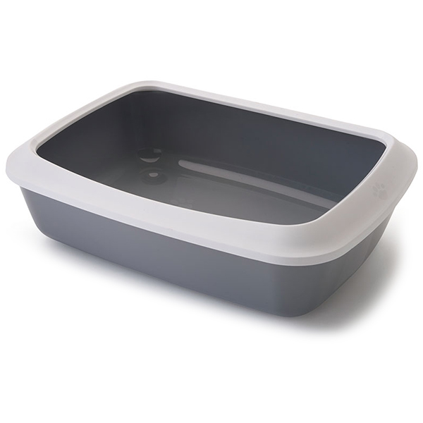 Savic Iriz Cat Litter Tray САВІК АЙРІЗ лоток туалет з бортиком для котів , 50 см х 37 см х 13 см см., Сірий см фото 1