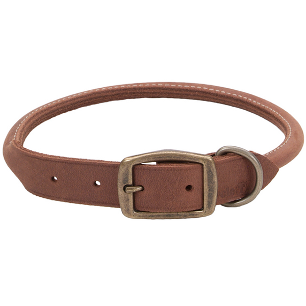 Coastal Circle-T Round Dog Collar КОСТАЛ СЕРКЛ-Т круглий шкіряний нашийник для собак, 1х40см , Шоколадний см фото 1