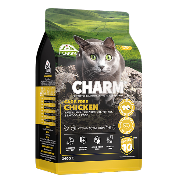 Charm Cage-Free Chicken ЧАРМ КУРКА ВІЛЬНОГО ВИГУЛУ сухий беззерновий холістик корм для котів , см