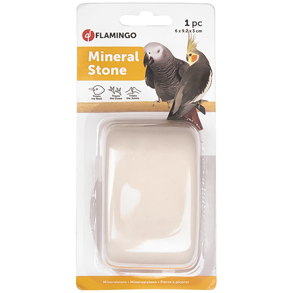 Flamingo Mineral Stone ФЛАМІНГО мінеральний камінь з вітамінами для птахів, 6х9.2х3см , 6 см х 9,2 см х 3 см см