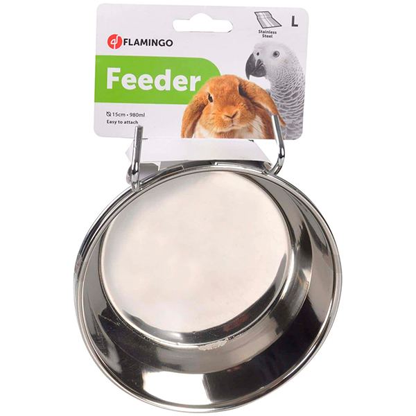 Flamingo Feeder With Hook ФЛАМІНГО ГОДІВНИЦЯ НАВІСНА з гачками для кроликів, великих папуг , S см