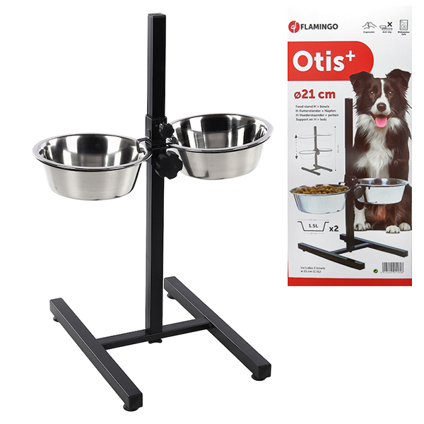 Flamingo Otis+ H-Stand S ФЛАМІНГО ОТІС+ миски на штативі для собак, 2х , h 60 см см фото 1