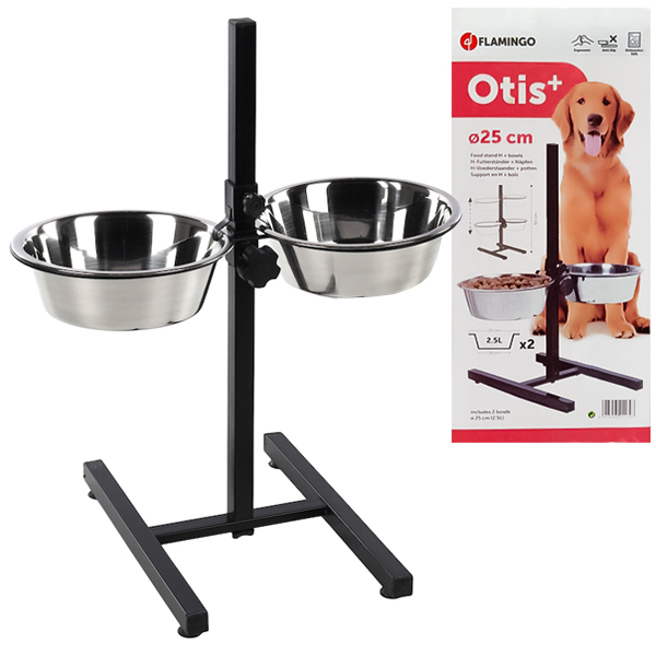 Flamingo Otis+ H-Stand М ФЛАМІНГО ОТІС+ миски для собак на штативі, 2х , л., h 60 см см фото 1
