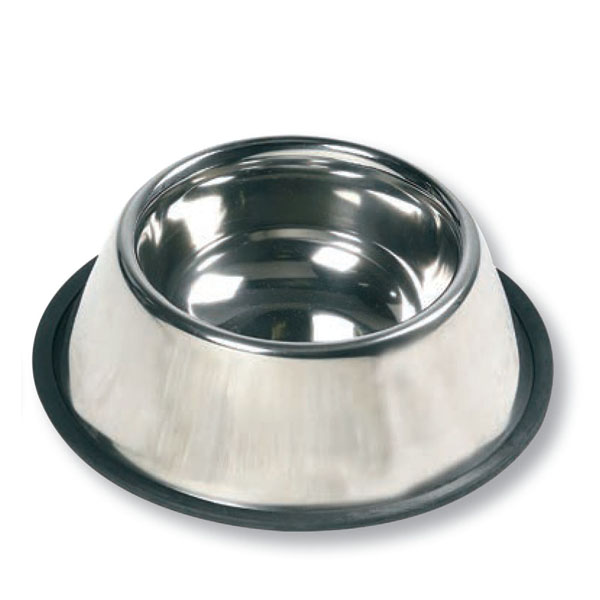 Flamingo Dish Rubber Rim ФЛАМІНГО РУБЕР РІМ миска з гумовим обідком для собак, неіржавна сталь , d 13 см см фото 1