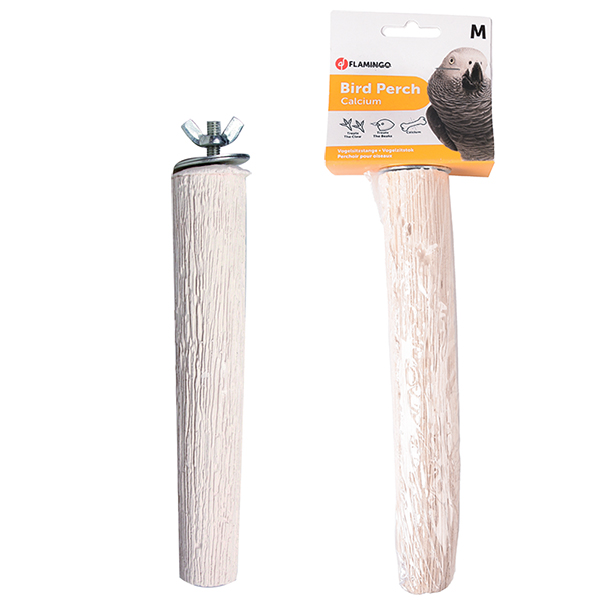 Flamingo Perch Calcium ФЛАМІНГО ЖЕРДОЧКА З КАЛЬЦІЄМ для гігієни дзьоба та кігтів птахів , 21,5 см х 2,9 - d 3,5 см, 24 см см., M см., Бежевий см