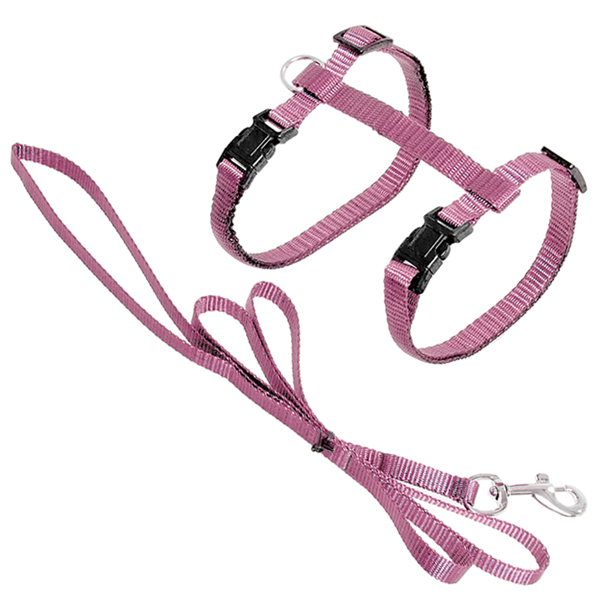 Flamingo Cat Harness and Leash Ziggi ФЛАМІНГО ЗІГГІ шлея та повідець для котів , Cвітло рожевий см фото 1