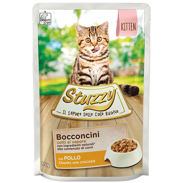 Stuzzy Chicken for Kitten ШТУЗІ ДЛЯ КОШЕНЯТ вологий корм з куркою в соусі для кошенят, консерви для котів, пауч фото 1