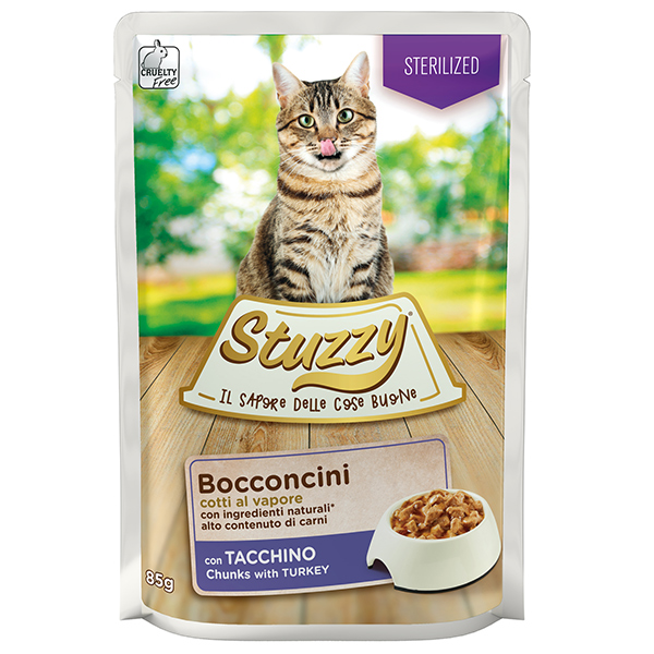 Stuzzy Cat Sterilized Turkey ШТУЗІ СТЕРІЛАЙЗИД ІНДИЧКА в соусі консерви для стерилізованих котів, вологий корм, пауч фото 1