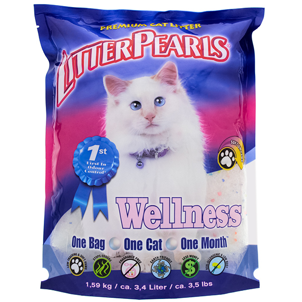 Litter Pearls Wellness ЛІТТЕР ПЕРЛС ВЕЛЛНЕС кварцовий силікагелевий наповнювач для туалетів котів фото 1