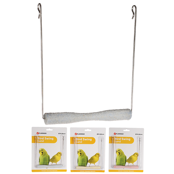 Flamingo Swing Sand Perch ФЛАМІНГО ГОЙДАЛКА з піщаною жердочкою, іграшка для птахів , 14 см х 1,5 см см