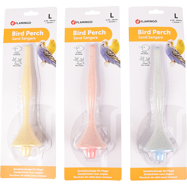 Flamingo Sand Perch Plastic ФЛАМІНГО ПІЩАНА ЖЕРДОЧКА для птахів , 21,5 см х 1 - d 1,9 см, 24 см см., L см., В асортименті см