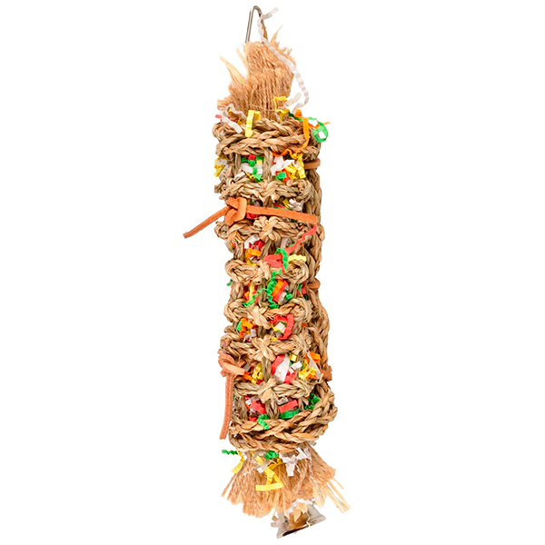 Flamingo Papyr Parakeet Toy Tube ФЛАМІНГО ТУБУС іграшка з дзвіночком для папуг , 7 см х 6,5 см х 34 см см