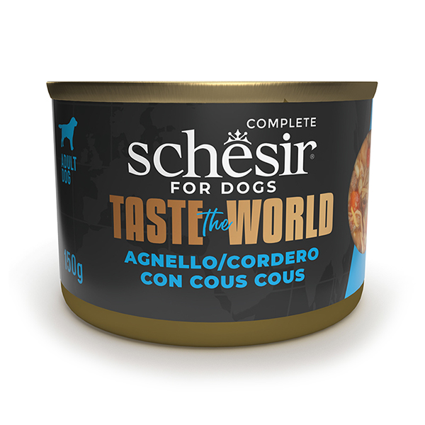 Schesir Taste the World Lamb With Cous Cous ШЕЗІР ЯГНЯ З КУСКУСОМ в бульйоні натуральні консерви для собак, вологий корм, банка фото 1