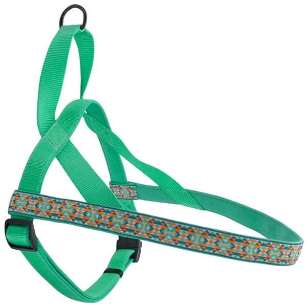 Coastal Ribbon Weave Harness КОСТАЛ РІББОН ВЕЙВ шлея для собак , Темно-бірюзовий з кісточками см., XS см., 1,6 см х 40 - 48 см см фото 1