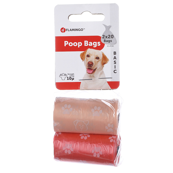 Flamingo Poop Bags Spring ФЛАМІНГО ПАКЕТИ для збору фекалій собак, 2 рул. по 20 пакетів , В асортименті см фото 1