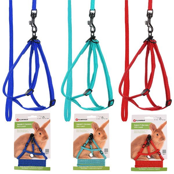 Flamingo Rabbit Y-Harness with Leash ФЛАМИНГО Y-шлея и поводок для кролика , В асортименті см