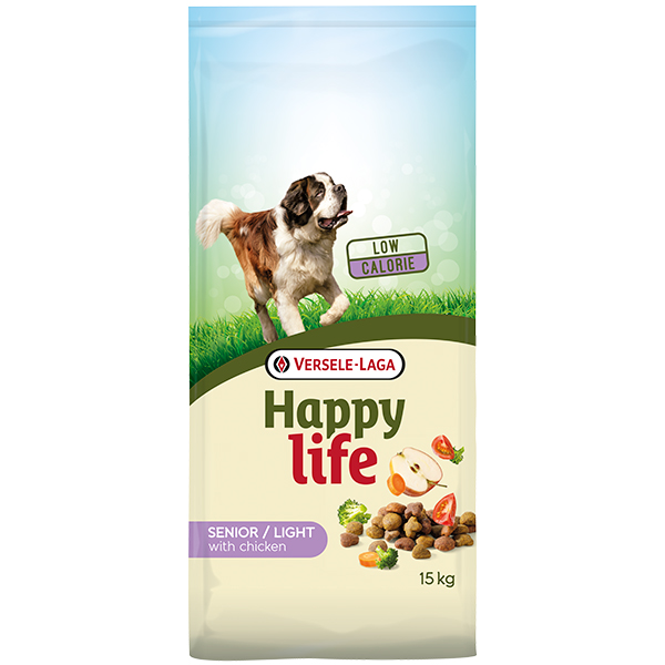 Happy Life Senior Light with Chicken ХЕППІ ЛАЙФ СЕНЬЙОР ЛАЙТ низькокалорійний сухий преміум корм для літніх собак та вихованців із проблемами зайвої ваги фото 1