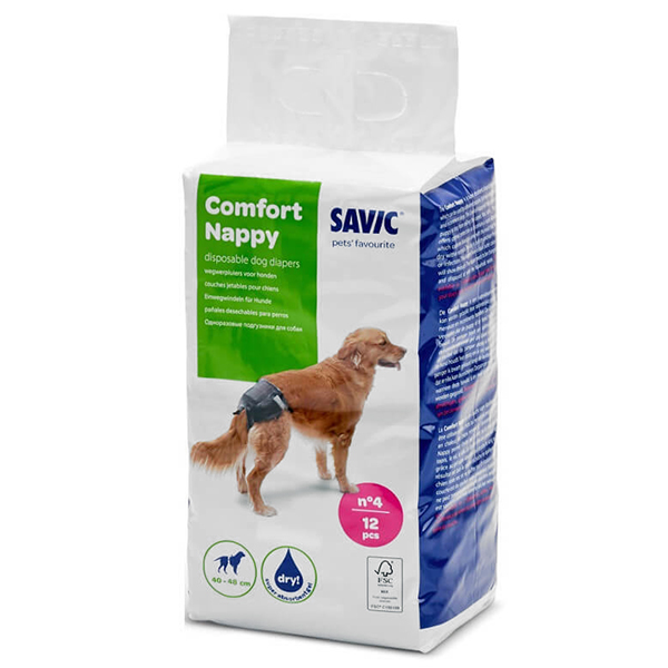 Savic Comfort Nappy САВІК КОМФОРТ НАППІ підгузки для собак , T4 см., 40 - 48 см, 12 од см фото 1