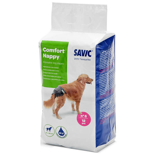 Savic Comfort Nappy САВІК КОМФОРТ НАППІ підгузки для собак , T6 см., 46 - 56 см, 12 од см фото 1