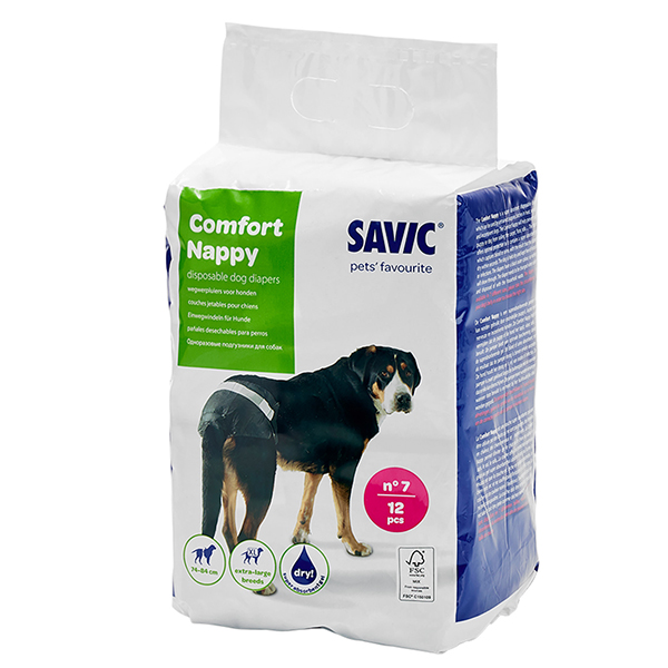 Savic Comfort Nappy САВІК КОМФОРТ НАППІ підгузки для собак , T7 см., 74 - 84 см, 12 од см фото 1