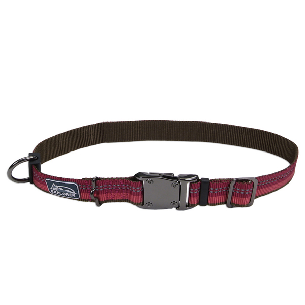 Coastal K9 Explorer Collar КОСТАЛ К9 ЕКСПЛОРЕР світловідбивний нашийник для собак, 2.5х30-46см , Малиновий см., 2,5 см х 30 - 46 см см фото 1