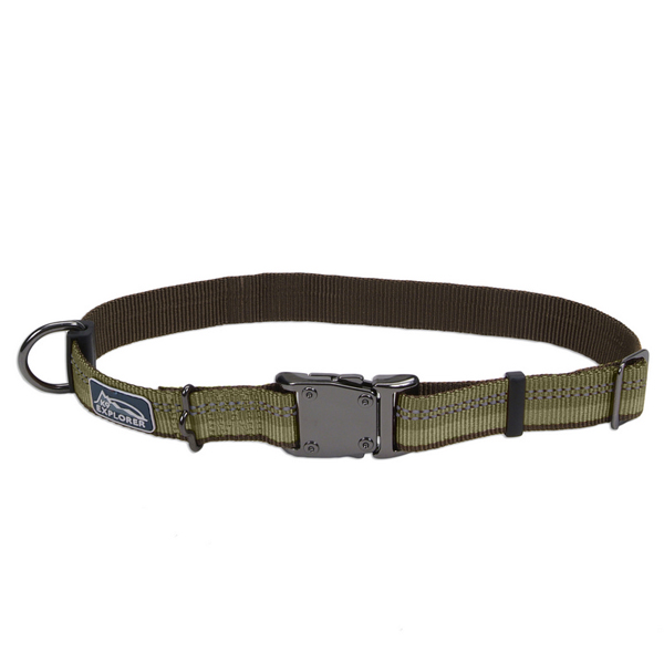 Coastal K9 Explorer Collar КОСТАЛ К9 ЕКСПЛОРЕР світловідбивний нашийник для собак, 2.5х30-46см , Папороть см., 2,5 см х 30 - 46 см см фото 1
