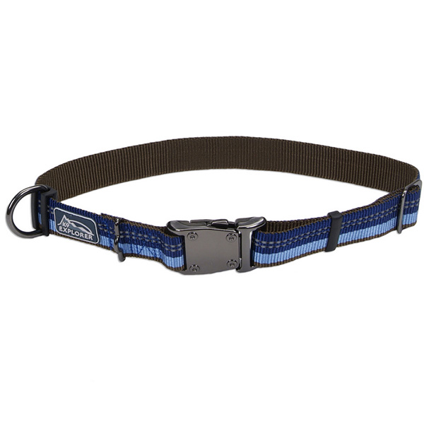 Coastal K9 Explorer Collar КОСТАЛ К9 ЕКСПЛОРЕР світловідбивний нашийник для собак, 2.5х46-66см , Сапфіровий см., 2,5 см х 46 - 66 см см фото 1