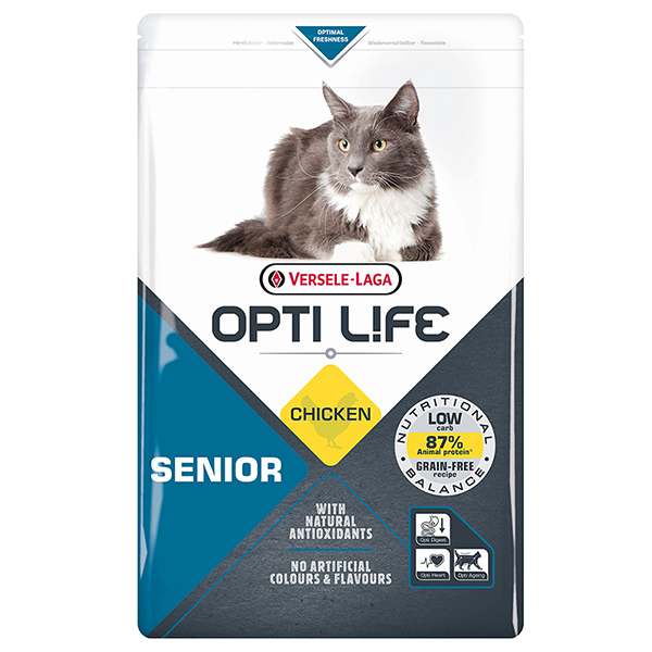 Opti Life Senior ОПТІ ЛАЙФ СЕНЬЙОР беззерновий сухий суперпреміум корм для літніх котів , см фото 1