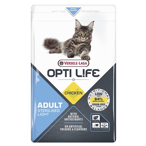 Opti Life Sterilised Light ОПТІ ЛАЙФ СТЕРІЛАЙЗИД ЛАЙТ беззерновий сухий суперпреміум корм для стерилізованих і котів схильних до повноти , см фото 1